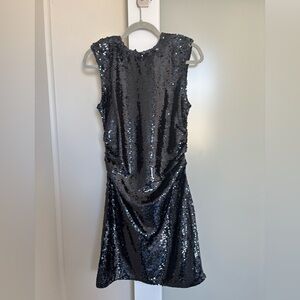 H&M Black Sequin Sleeveless Mini Dress